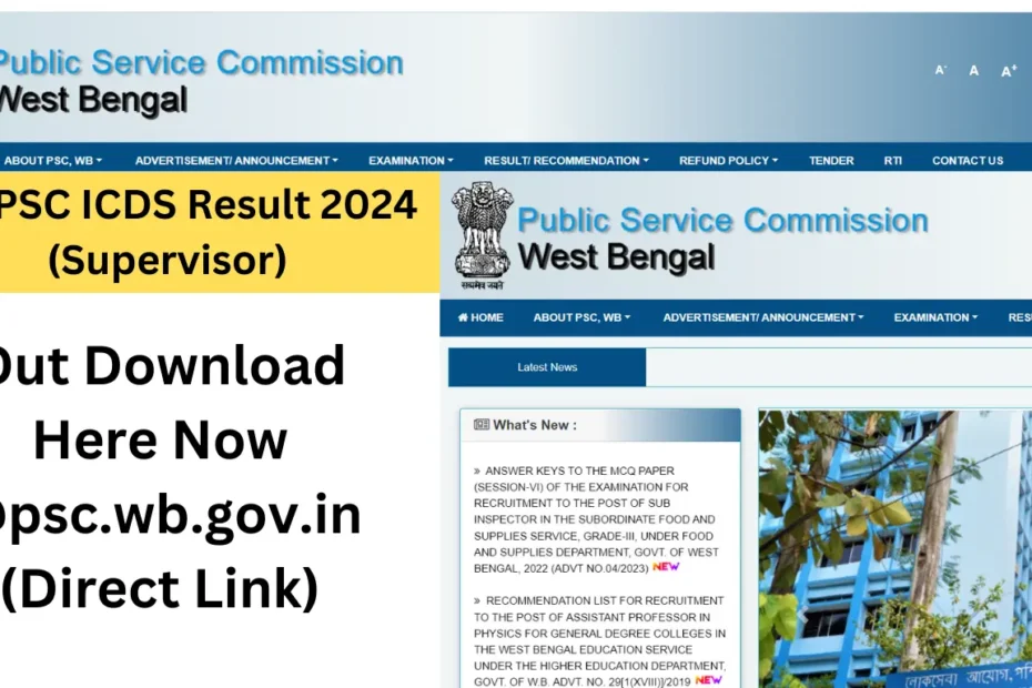 WBPSC ICDS Result 2024 (Supervisor)