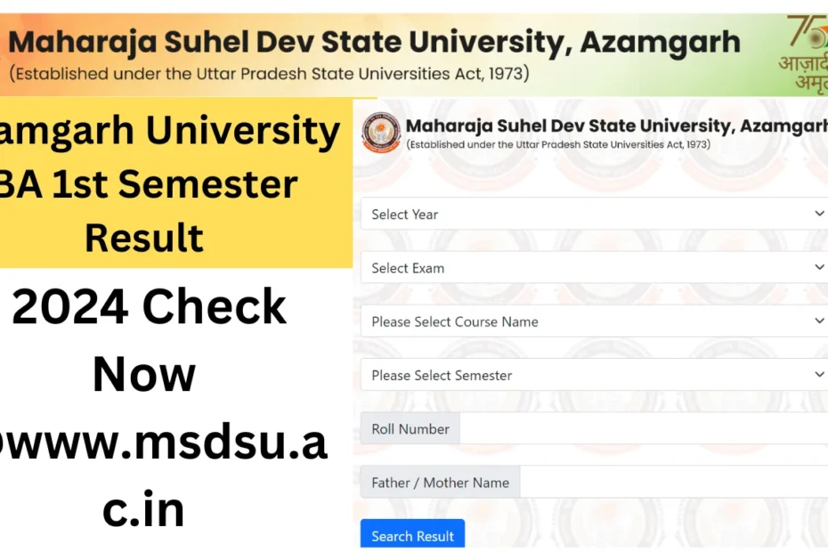 Azamgarh University BA 1st Semester Result 2024