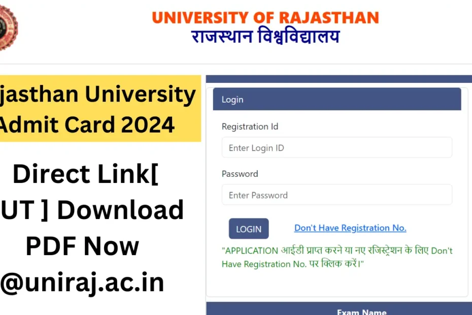 Rajasthan University Admit Card 2024