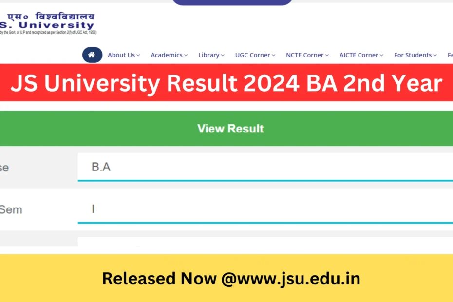 JS University Result 2024 BA 2nd Year