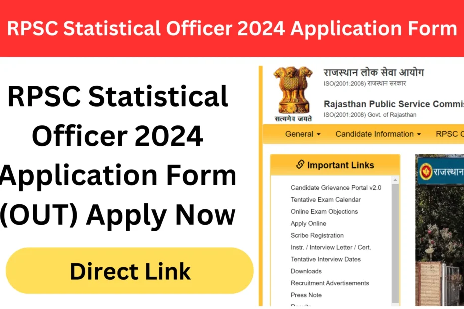 RPSC Statistical Officer 2024 Application Form