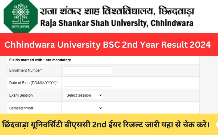 Chhindwara-University-BSC-2nd-Year-Result-2024