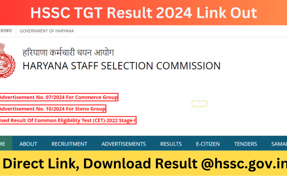 HSSC TGT Result 2024 Link Out