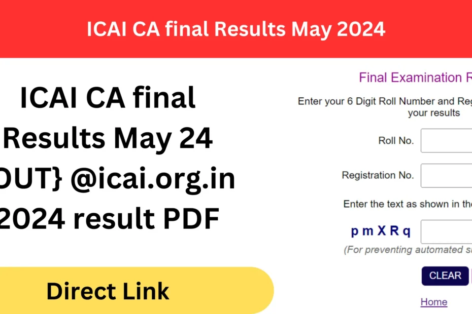 ICAI CA final Results May 2024