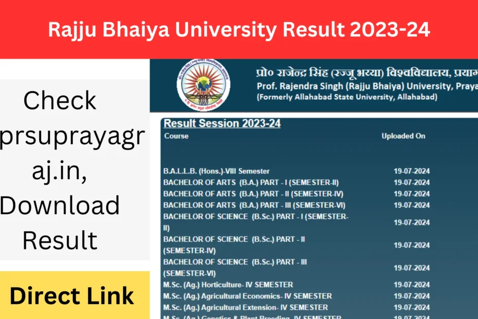 Rajju Bhaiya University Result 2023-24